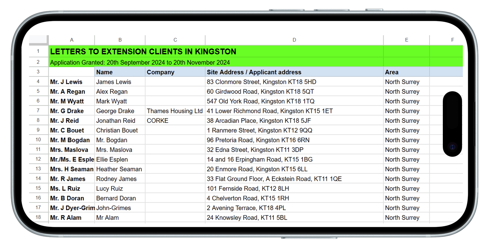 Example mobile phone marketing
